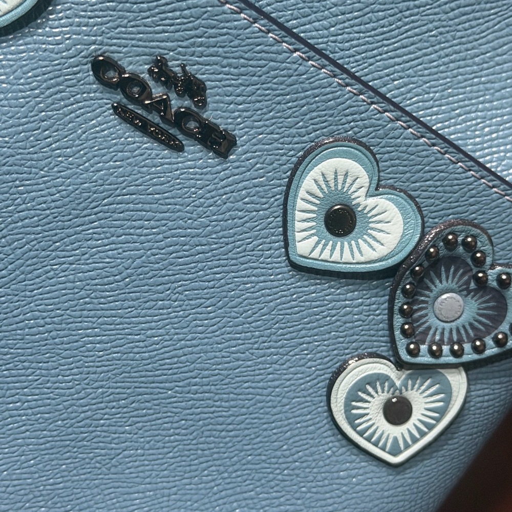 Coach Blue Rare gunmetal crossbody with Heart Appliqué - Picture 7 of 13